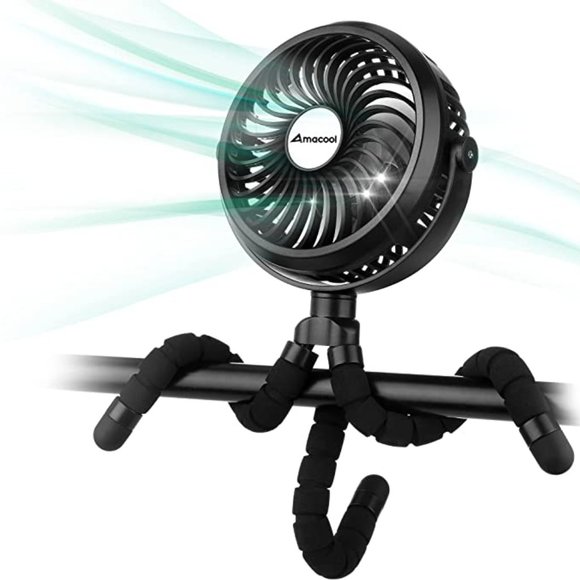 Fan - Portable,  Flexible Tripod Clip, 3 Speeds and Rotatable - Picture 2 of 5